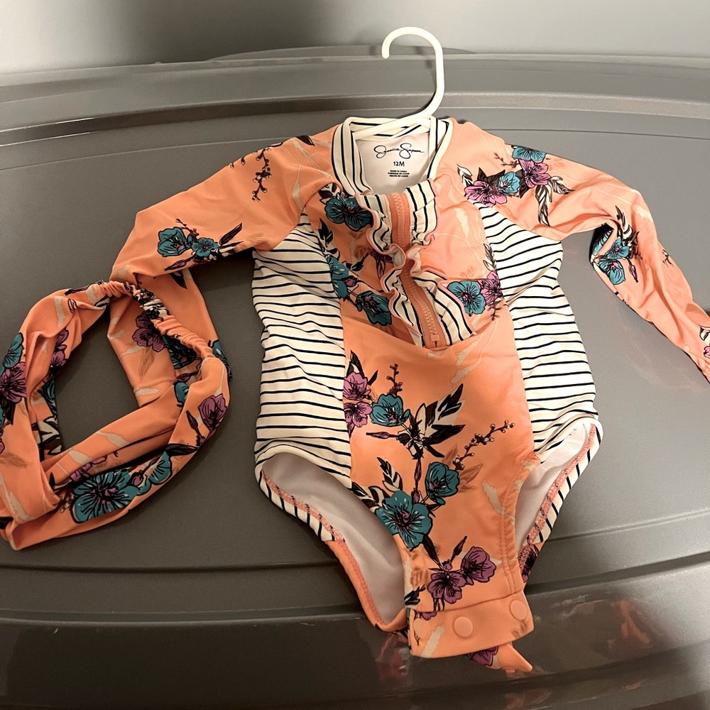 Jessica Simpson 12 month swimsuit with matching headband